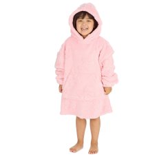 18C1035: Infants Clipped Bows Oversized Plush Hoodie (One Size - 3-6 Years)